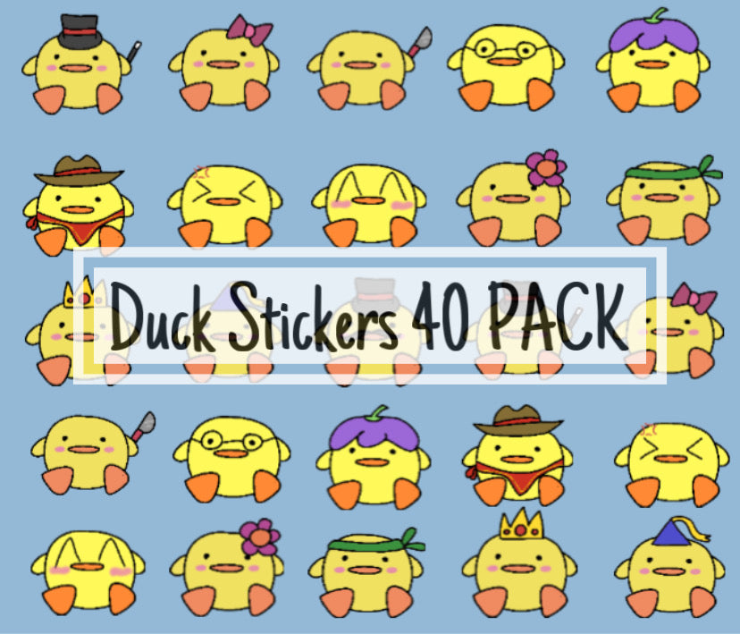 Cute Ducky Stickers - 40 Cute and Funny Hand-Drawn Duck Stickers