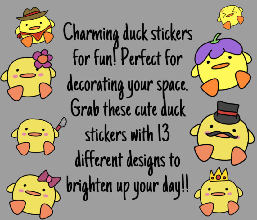 Cute Ducky Stickers - 40 Cute and Funny Hand-Drawn Duck Stickers