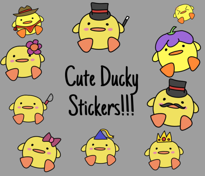 Cute Ducky Stickers - 40 Cute and Funny Hand-Drawn Duck Stickers