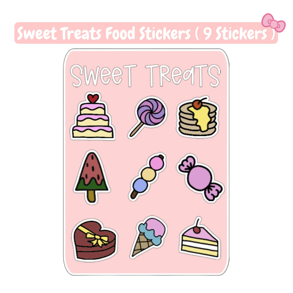 Cute Sweet Treat Food Stickers - Laminated Paper Stickers For Scrapbooking Journaling and More