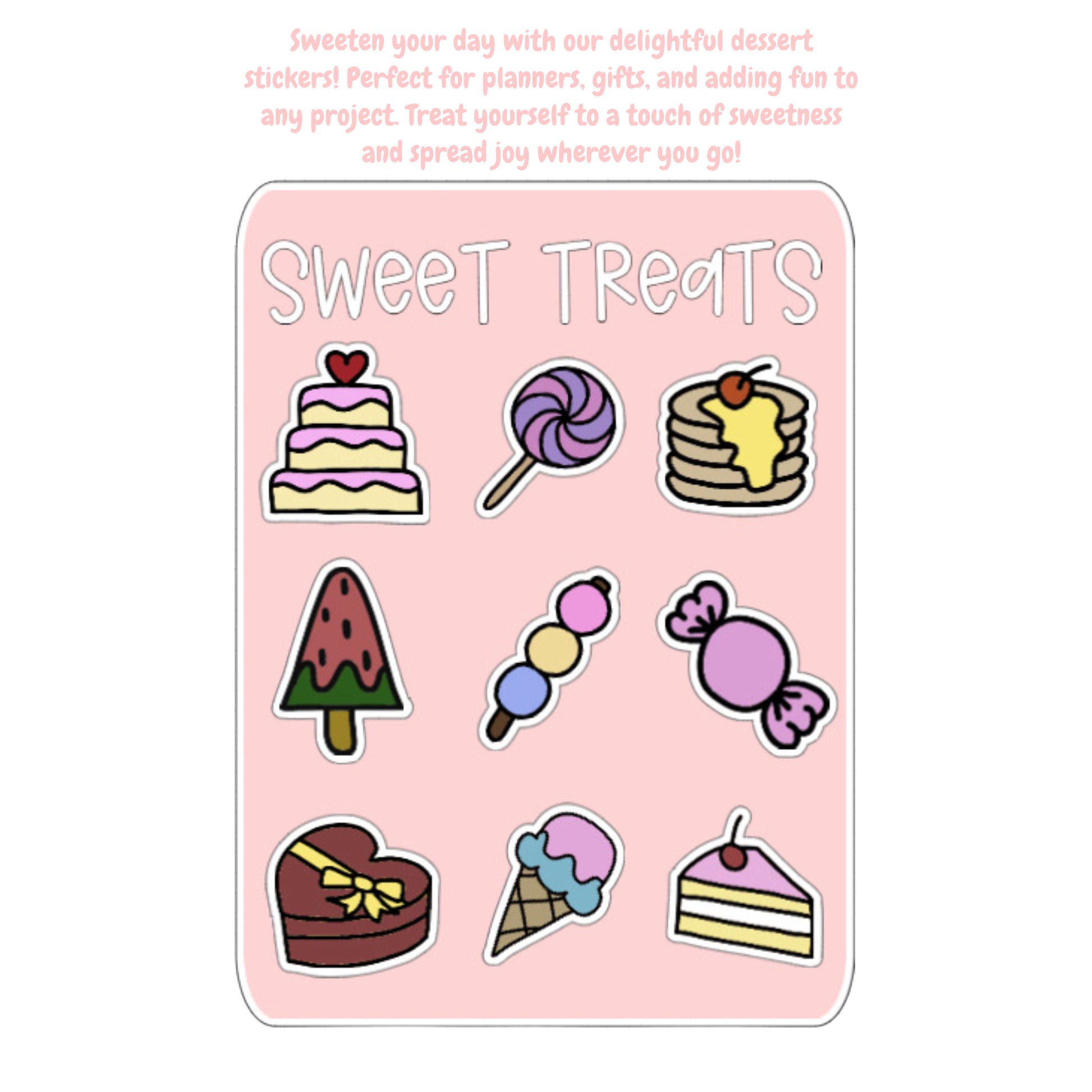 Cute Sweet Treat Food Stickers - Laminated Paper Stickers For Scrapbooking Journaling and More
